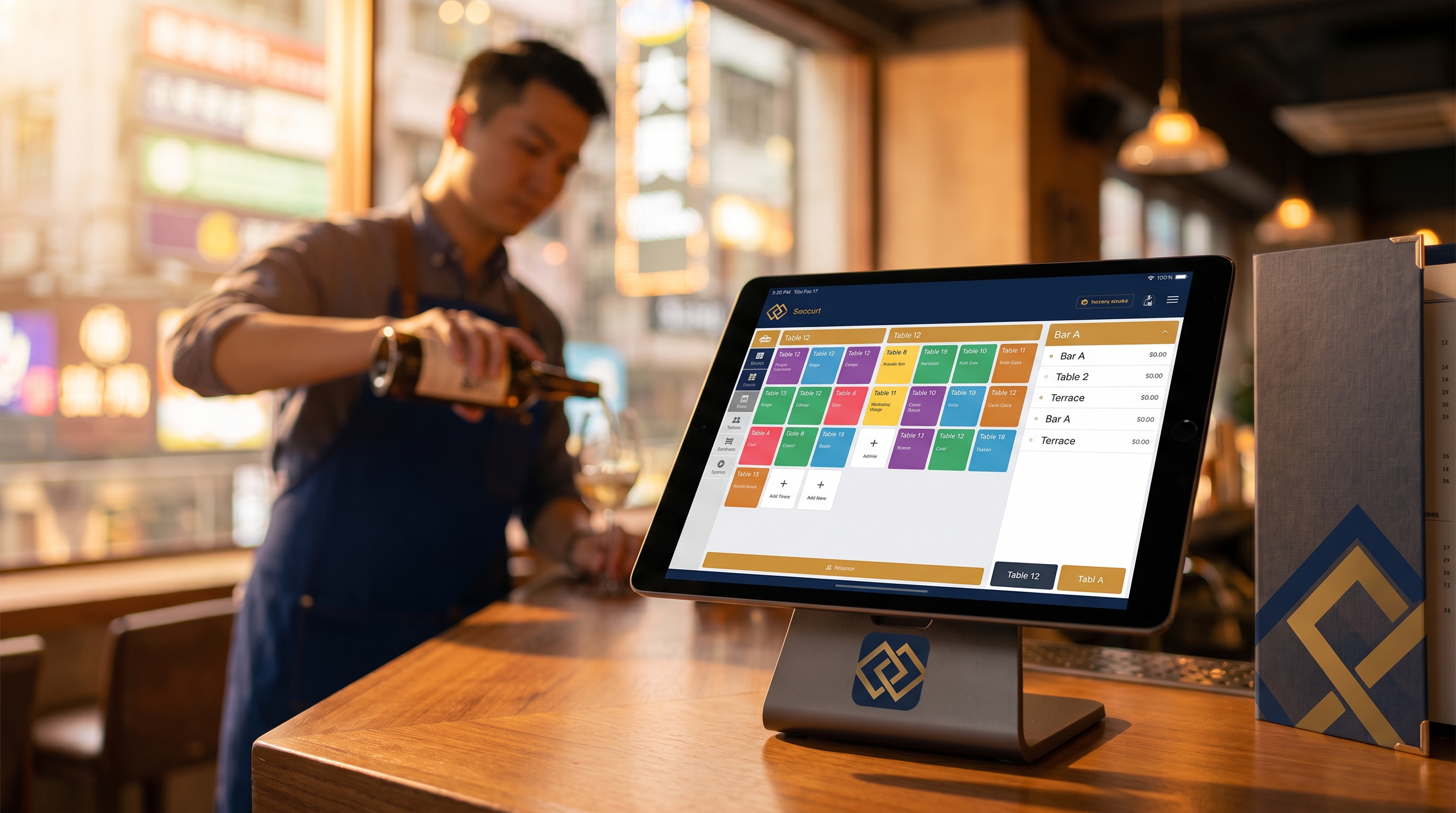 Tap-Tap POS terminal on a bar counter